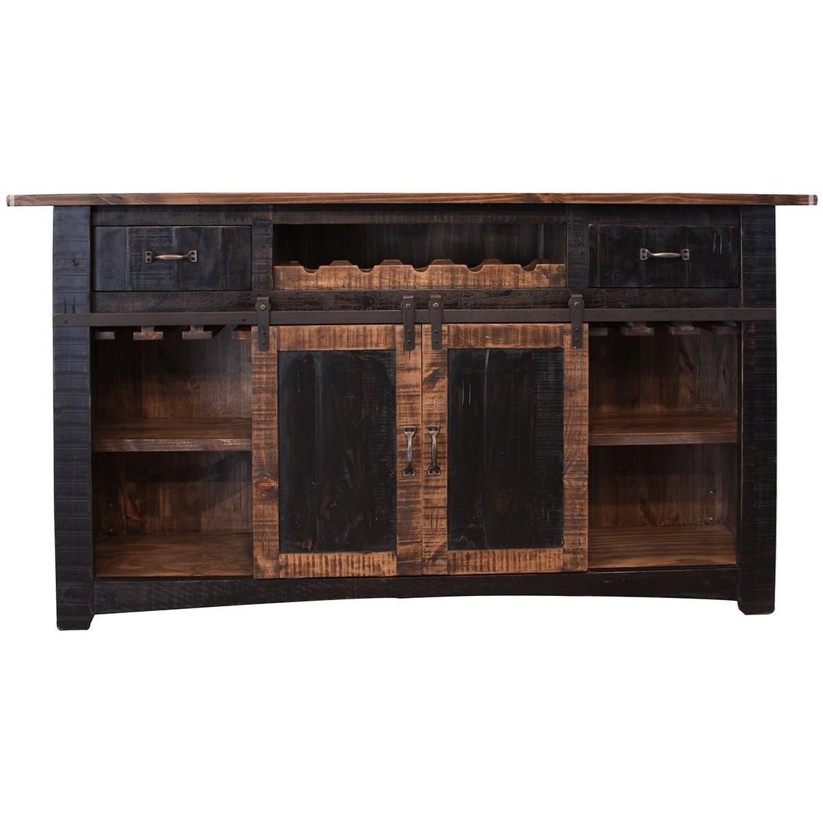 Wine bottle iron and wood bar online